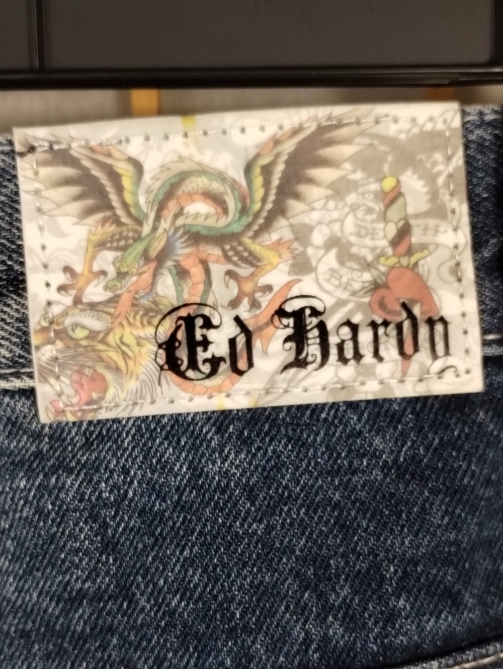 Ed Hardy Embroidered Skull Eagle & Snake New York City Jeans Size 42 NWT - Picture 9 of 15
